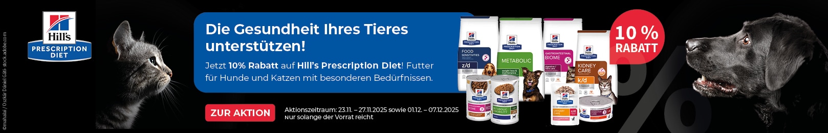 Hills 10 % auf Prescription Diet